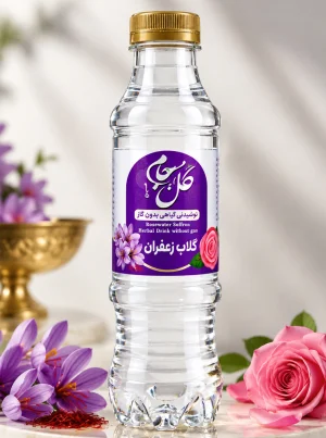 نوشیدنی گیاهی بدون گاز گلاب و زعفران گل جام در طبیعت