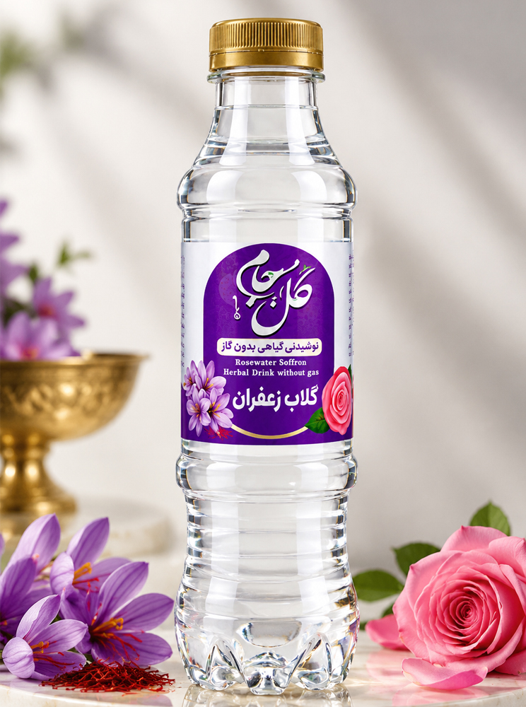 نوشیدنی گیاهی بدون گاز گلاب و زعفران گل جام نوشیدنی گیاهی بدون گاز گلاب و زعفران گل جام در طبیعت