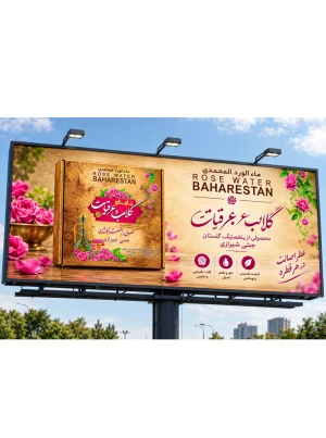 انواع گلاب عرقیات و محصولات گیاهی پک هدیه 4 عددی گلاب و عرقیات کاشان روی بیلبورد